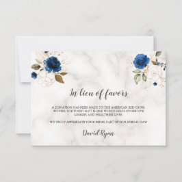 Cartão De Notas Marinho Azul Dourado Elegante Em Vez De Favores