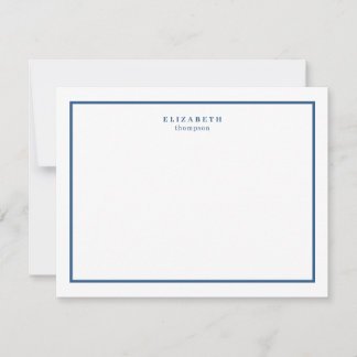 Cartão De Notas Marinho Blue Border Modern Simples