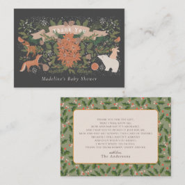 Cartão De Notas Marinho de folhagem de inverno Obrigado