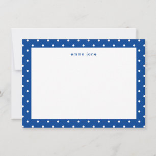 Cartão De Notas Marinho de pontos pequenos personalizado azul