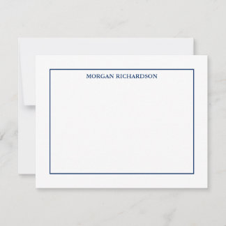 Cartão De Notas Marinho Simples Profissional Azul Personalizado