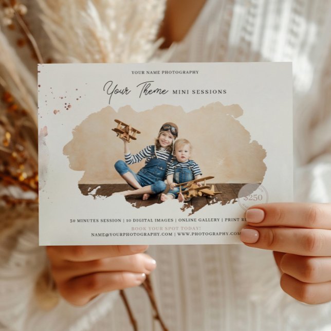 Cartão De Notas Marketing de Sessão Mini Tema de Fotografia (Criador carregado)