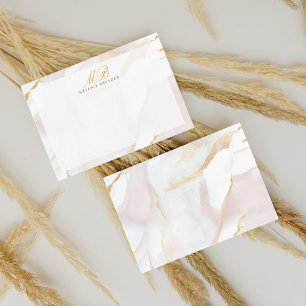 Cartão De Notas Mármore de agata rosa com pincelado, pincel, Rosa 