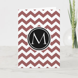Cartão De Notas Marsala Chevron Monogrammed