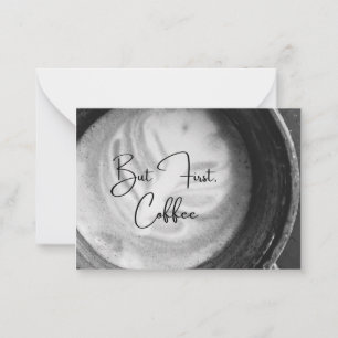 Cartão De Notas Mas Primeiro, Café Notecard