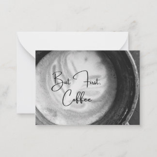 Cartão De Notas Mas Primeiro, Café Notecard