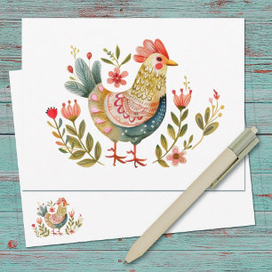 Cartão De Notas Material de Arte Folclórica em Frango Aquoso