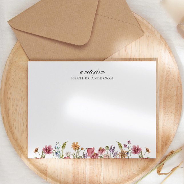 Cartão De Notas Material de papelaria floral personalizado (Criador carregado)