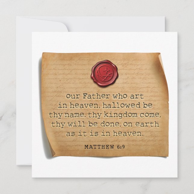 Cartão De Notas MATTHEW 6:9 - Personalized Notecard (Frente)