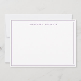 Cartão De Notas Mauve Modern Professional Double Border Card