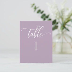 Cartão De Notas Mauve Purple Modern Minimalist Table Number