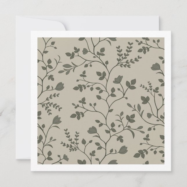 Cartão De Notas Meandering Florals Gentle Earthy Botanicals Card (Frente)