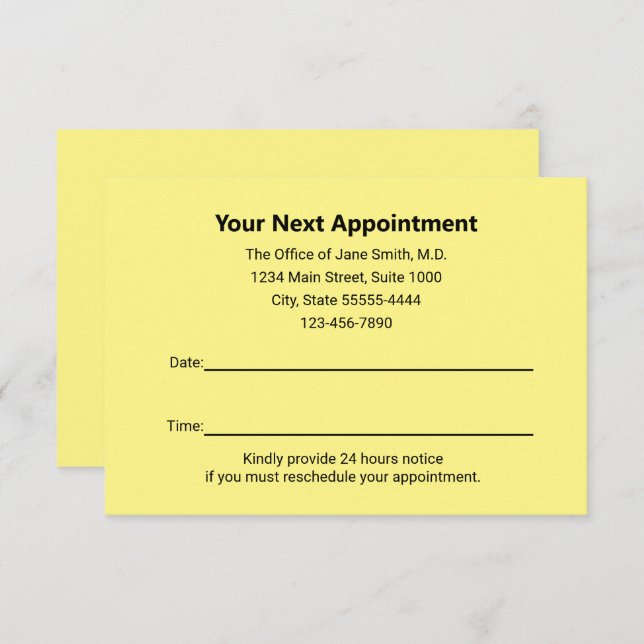 Cartão De Notas Medical Doctor Your Next Appointment Reminder (Frente/Verso)