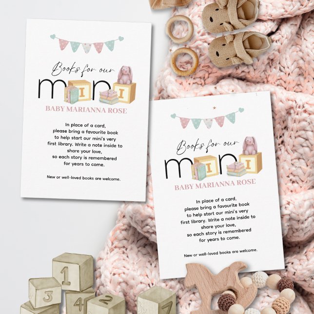 Cartão De Notas Meet The Mini Pink Books For Baby Card (Criador carregado)
