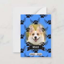 Cartão De Notas Memória de Cão Pet Personalizada Azul