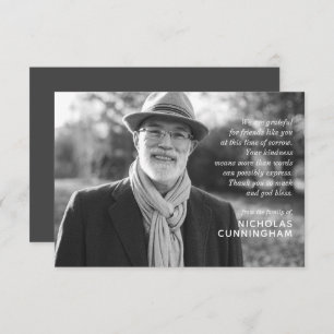 Cartão De Notas Memorial Moderno Elegante Foto e Mensagem Personal