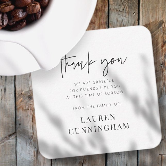 Cartão De Notas Memorial Moderno Simples Chic Obrigado (Criador carregado)