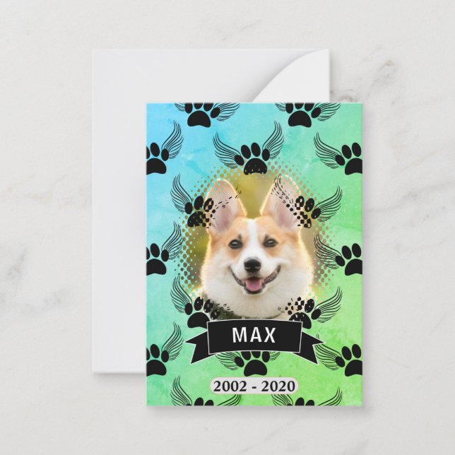 Cartão De Notas Memorial Pet de Cães Personalizado (Frente)