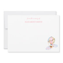 Menina bonita chá balão de ar quente rosa