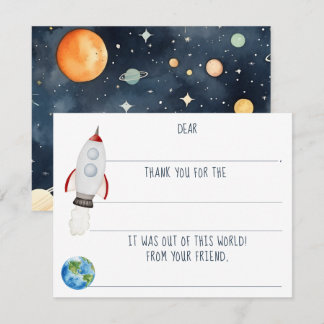 Cartão De Notas Meninos Foguete Espacial Exterior Preenchimento de