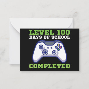 Cartão De Notas Meninos Nível 100 Dias De Escola Concluídos 