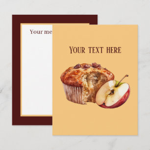 Cartão De Notas Mensagem de adição de muffin de maçã em branco
