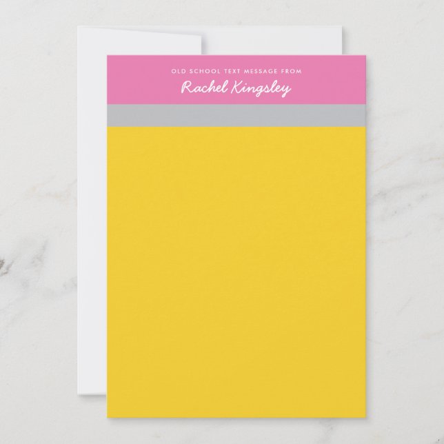 Cartão De Notas Mensagem de Texto da Escola Antiga do Pencil Notec (Frente)