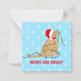 Cartão De Notas Merry Bright Christmas Lights Dog Gift Card Set