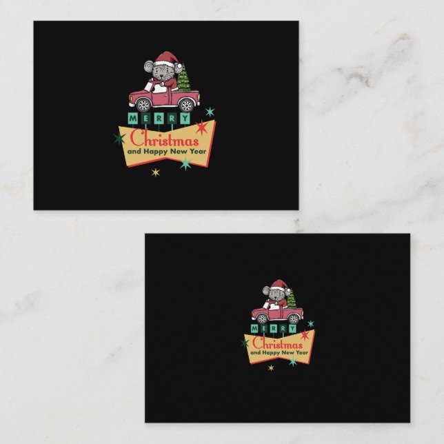 Cartão De Notas Merry Christmas and Happy New Year (Frente/Verso)