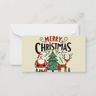 Cartão De Notas Merry Christmas Flat Note Card