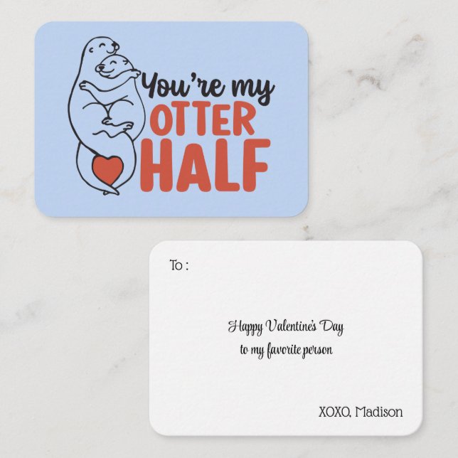 Cartão De Notas Meu Dia de os namorados Meio Engraçado Pun Gelado (Frente/Verso)