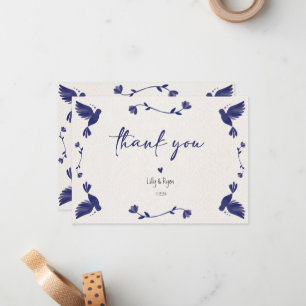 Cartão De Notas Mexicano Blue Bird Fiesta Bridal Obrigado