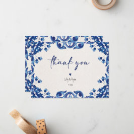 Cartão De Notas Mexicano Blue Fiesta Bridal Obrigado