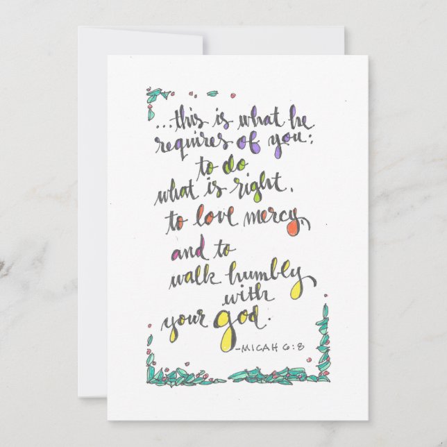 CARTÃO DE NOTAS MICAH 6:8 (Frente)