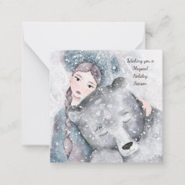 Cartão De Notas MINI Bear Snow Princess Bleak MidWinter Holiday
