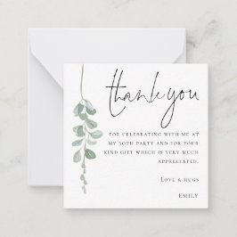 Cartão De Notas MINI Eucalyptus Photo aniversário de 30 anos Obrig