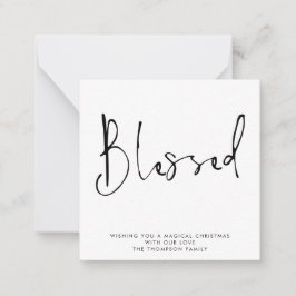 Cartão De Notas MINI | Feriado Branco Preto Abençoado com Script S