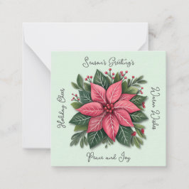 Cartão De Notas Mini Mint Green Poinsettia Natal