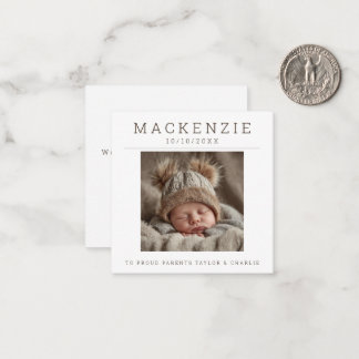 Cartão De Notas MINI Photo New Baby Photo Personalized 2 sided