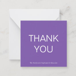 Cartão De Notas Mini Roxo Simples Obrigado Nota Quadrada