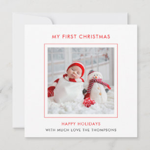 Cartão De Notas MINI SIZE Baby First Christmas Photo Holiday