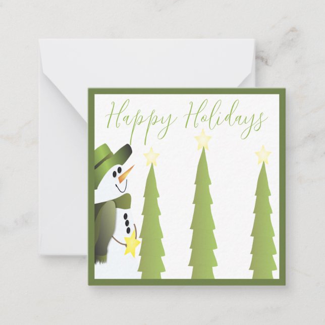 Cartão De Notas Mini Snowman de e para Papel (Frente)
