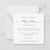 MINI Sra. Rings Obrigados de casamento lésbicas