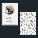Cartão De Notas Mini Winter Botanical Wreath Photo Feliz Natal<br><div class="desc">Procurando um cartão de feriado bonito, simples e elegante? Não olhe mais do que a nossa Mini Versa Botânica de inverno Foto de Feliz Cartão de Nota de Natal! Esta surpreendente carta 3, 5x2, 5 apresenta uma coroa verde moderna e de inverno maravilhosamente decorada com preto escuro, vermelho e verde...</div>