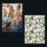Cartão De Notas Mini Winter Pine Cone Berry Foto Feliz Natal<br><div class="desc">Procurando um cartão de férias bonito e único para enviar aos seus amigos e familiares este ano? Não olhe mais do que o nosso Mini Pine de inverno Cone Berry Foto Feliz Cartão de Nota de Natal! Esta simples e elegante placa 3.5x2.5 apresenta o seu médio de sangria de cheio...</div>
