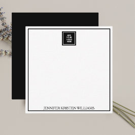 Cartão De Notas Minimalist Black Business Logo Personalized 
