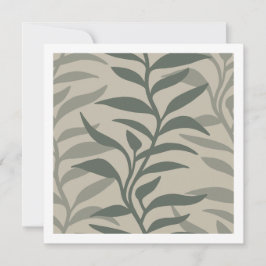 Cartão De Notas Minimalist Elegant Plant Silhouettes in Flow Earth
