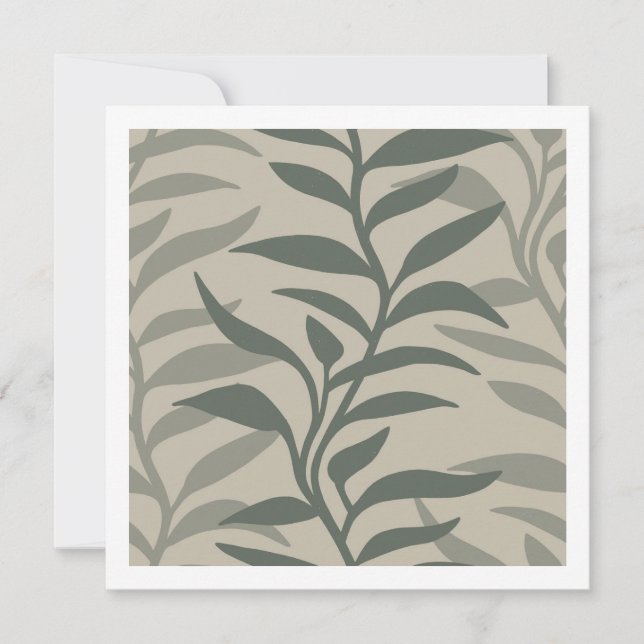 Cartão De Notas Minimalist Elegant Plant Silhouettes in Flow Earth (Frente)