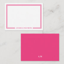 Minimalist Hot Pink Two Border Monogram