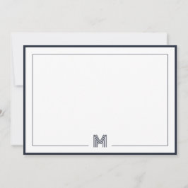 Cartão De Notas Minimalist Monogram Double Border Stationery